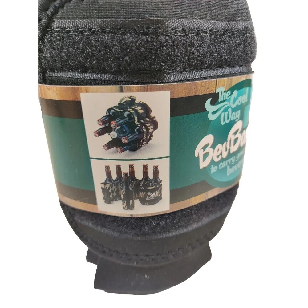 Beverage Barrel Black Neoprene Holds 1-7 Bottles Cans Soft Drinks Water Beer